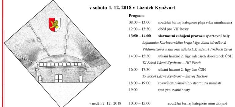 Slavnostní otevření sportovní haly v Lázních Kynžvartu